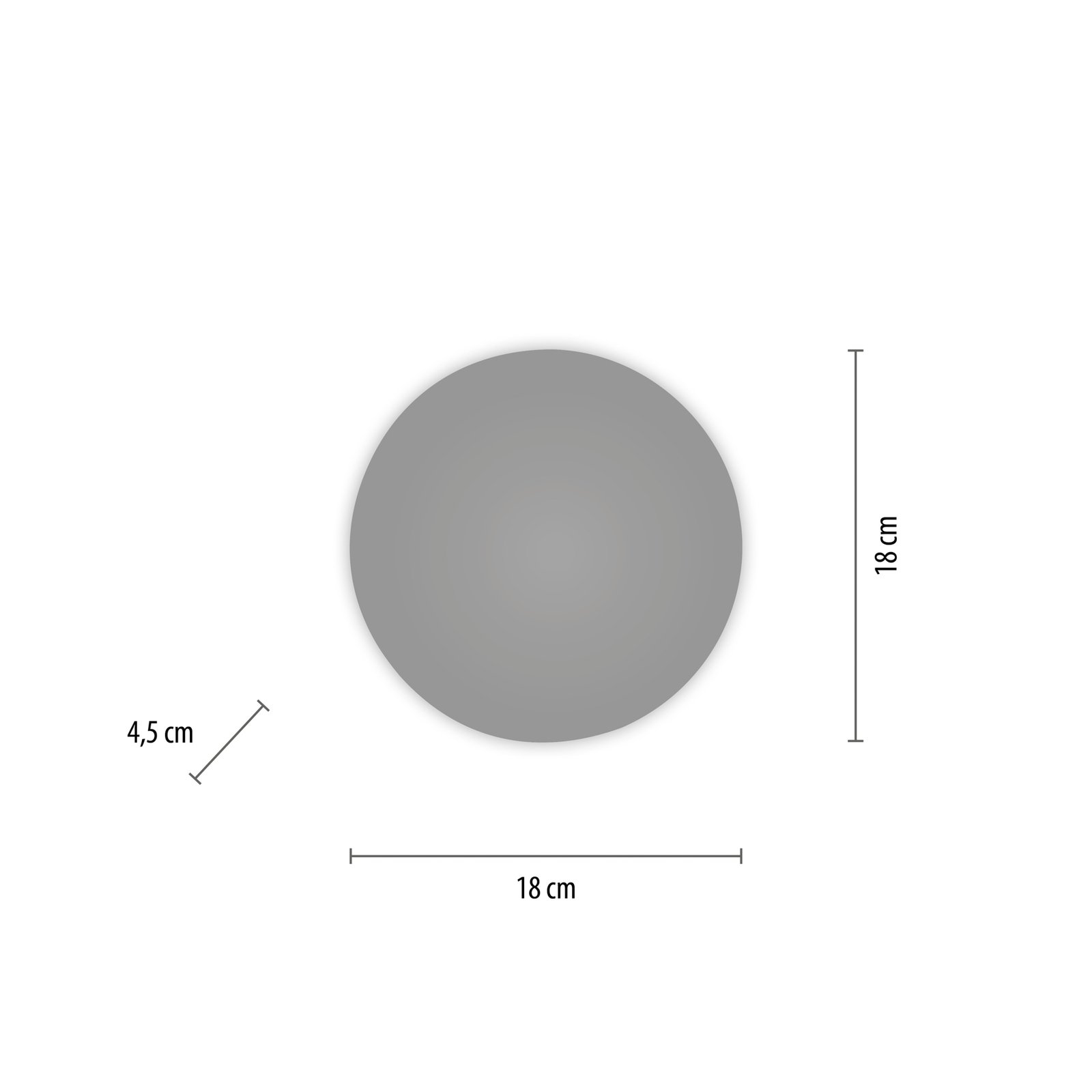 Aplique de pared LED Puntua Ø 18 cm gris