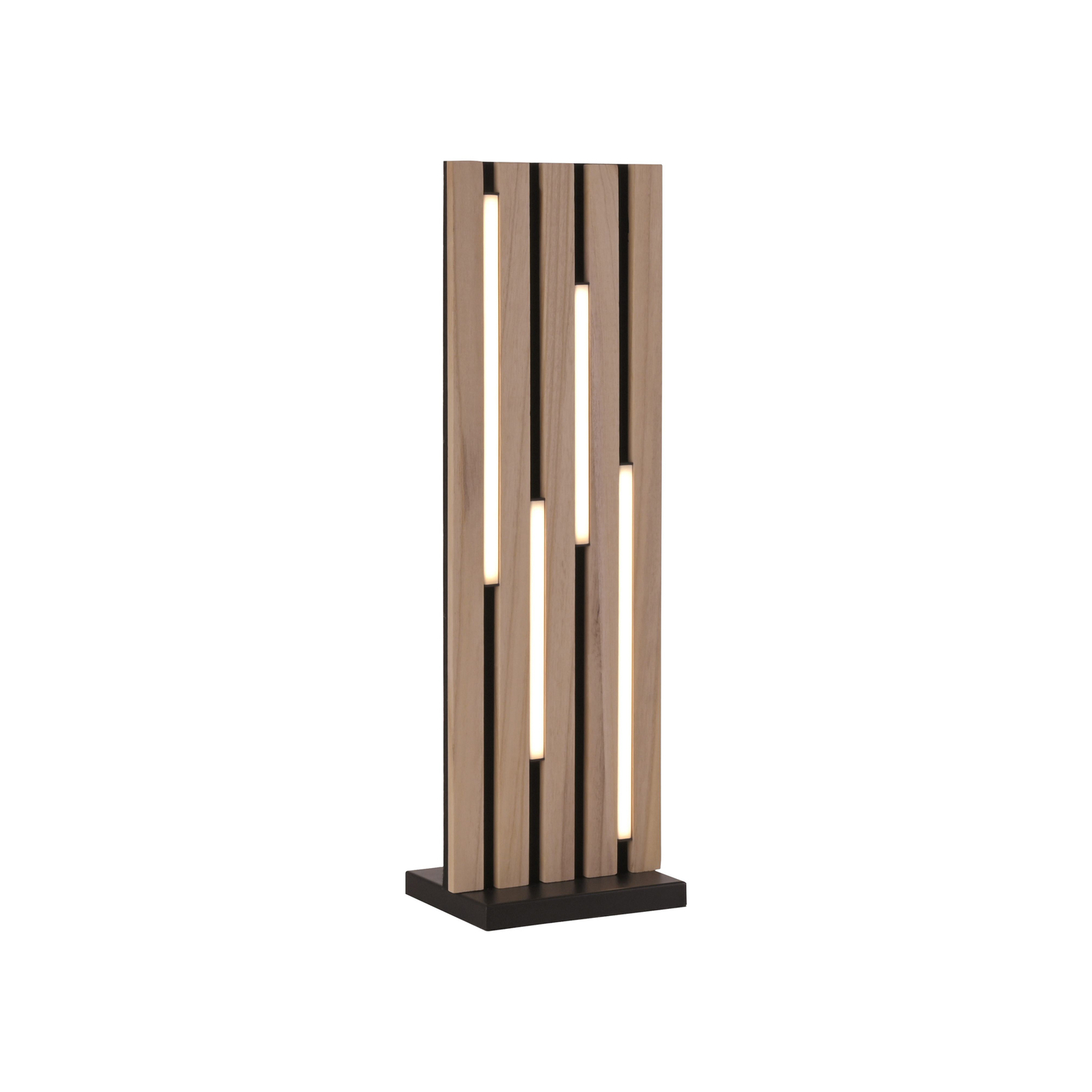 Paul Neuhaus Smart LED table lamp Q-Acoustic wood height 60 cm