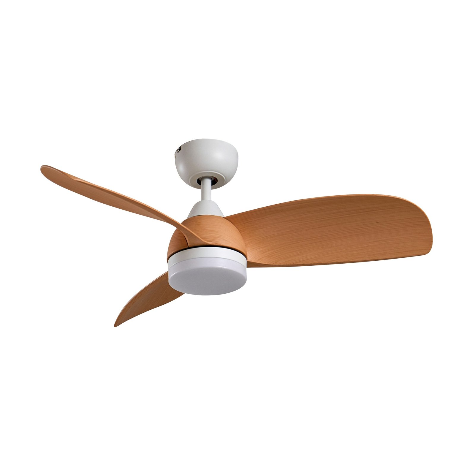 Lindby plafondventilator Enon, wit/houtkleurig, DC, stil