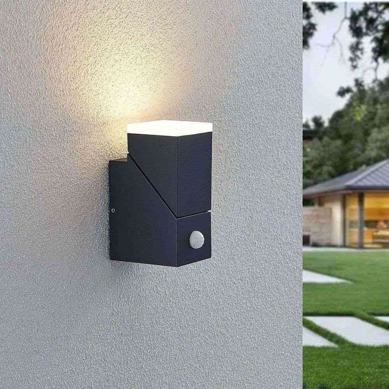Sally Down LED Applique Murale d'Extérieur w/sensor Grey - Lindby