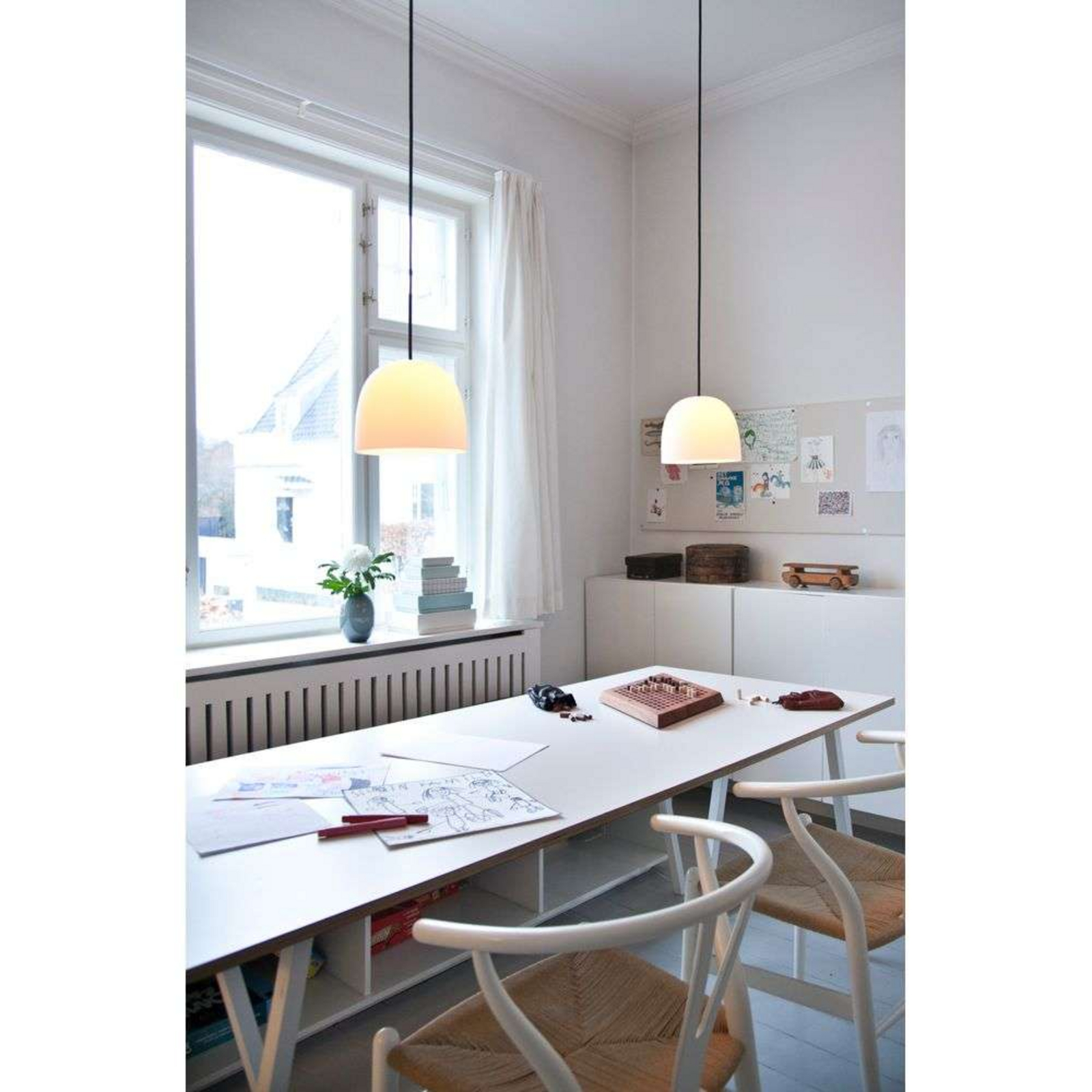 Super 215 Candeeiro Suspenso Branco/Sort - Piet Hein