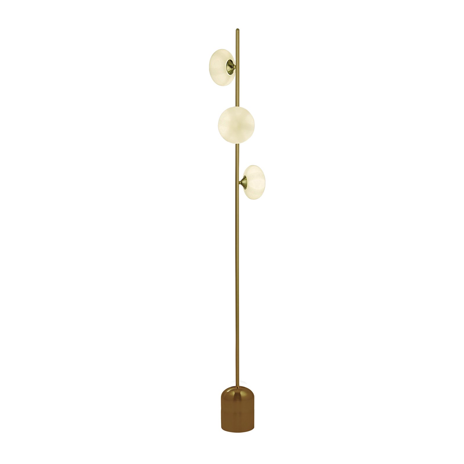 Lampadaire Pebble, à 3 lampes, laiton