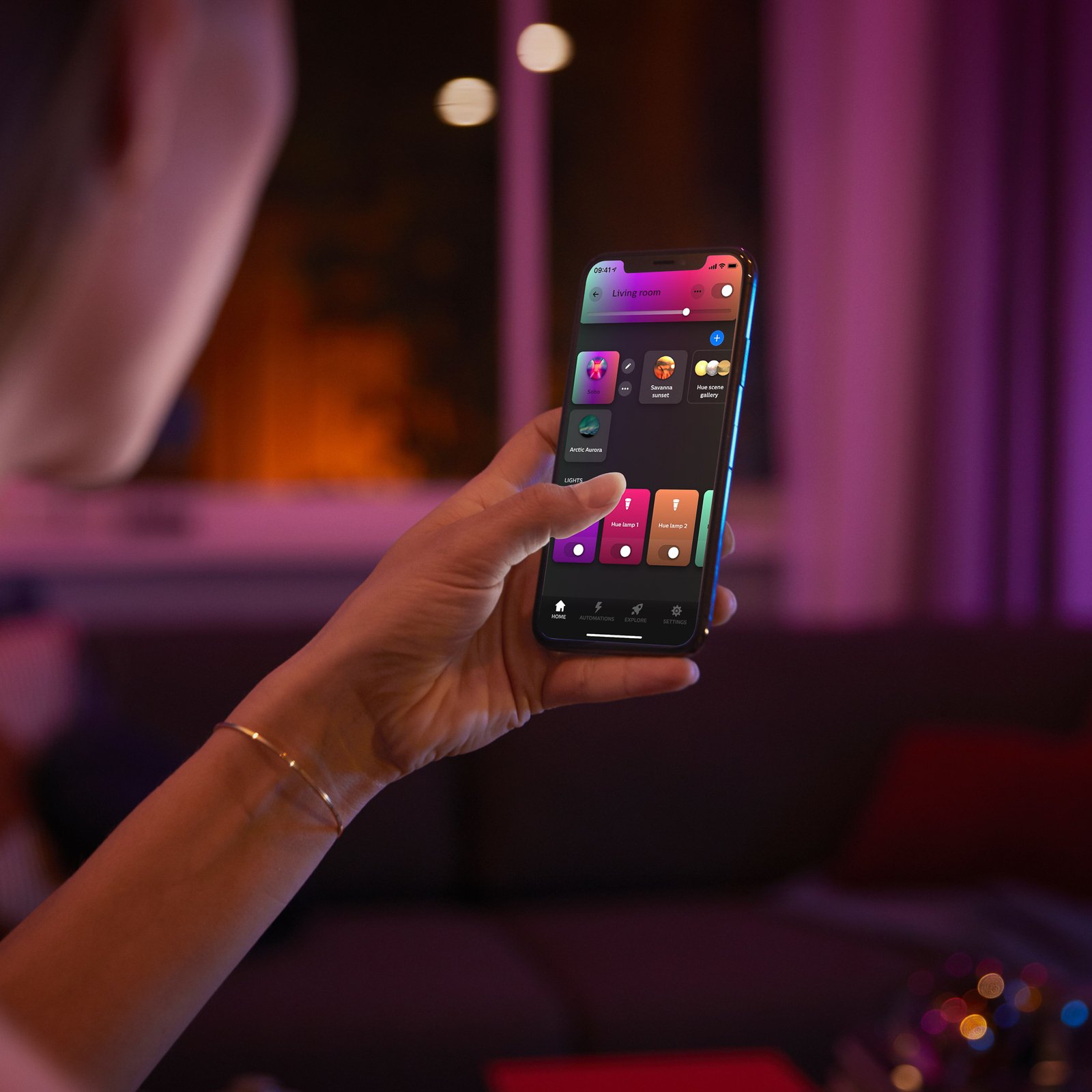 Philips Hue Perifo strømskinne, 3 LED-pendler, hvit