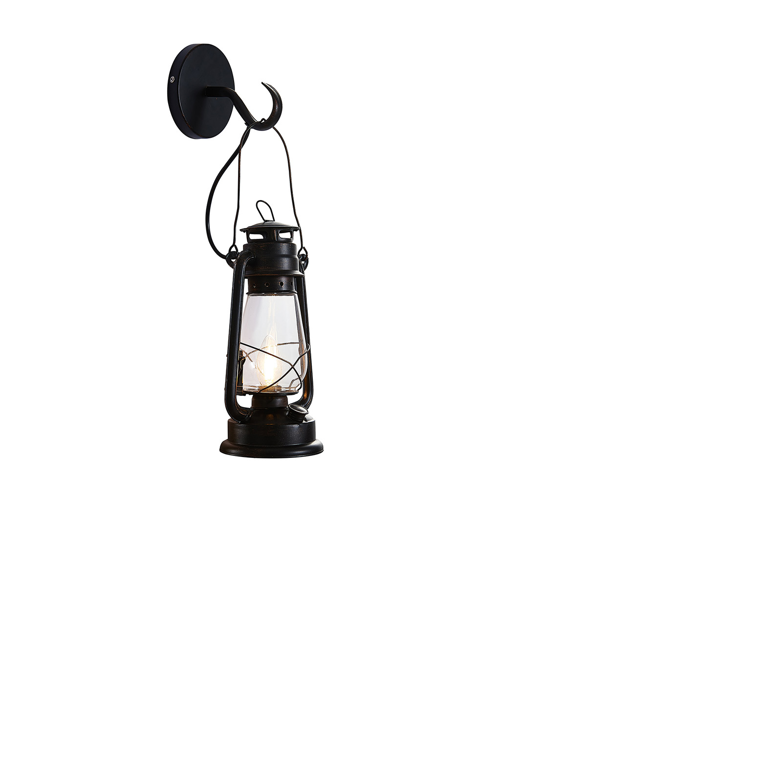Lindby Wandleuchte Raisa, rostfarben, Metall, Laterne, E14