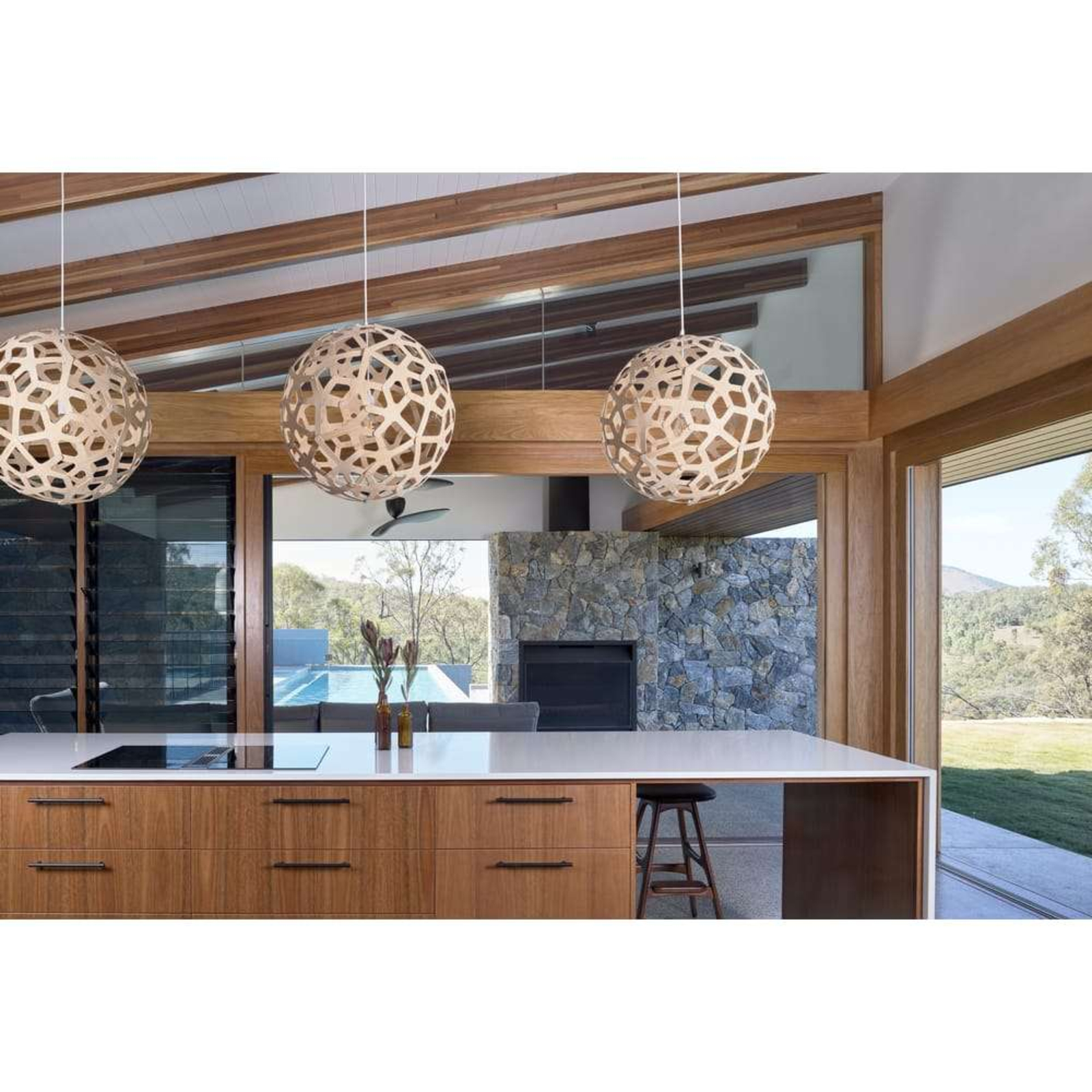 Coral Pendant Ø40 White 2 Sides - David Trubridge