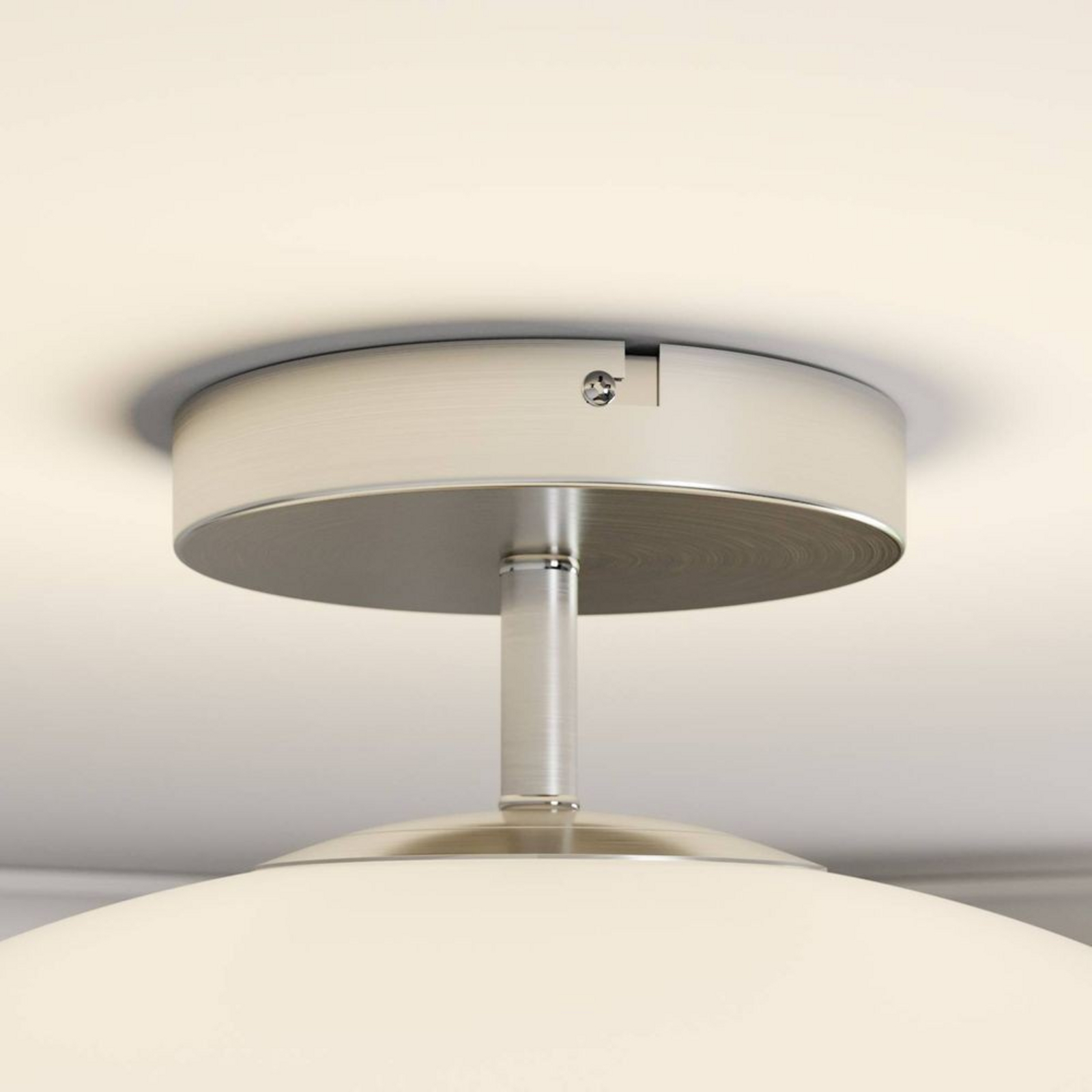 Sonika Deckenleuchte Satin Nickel/Opal White - Lindby