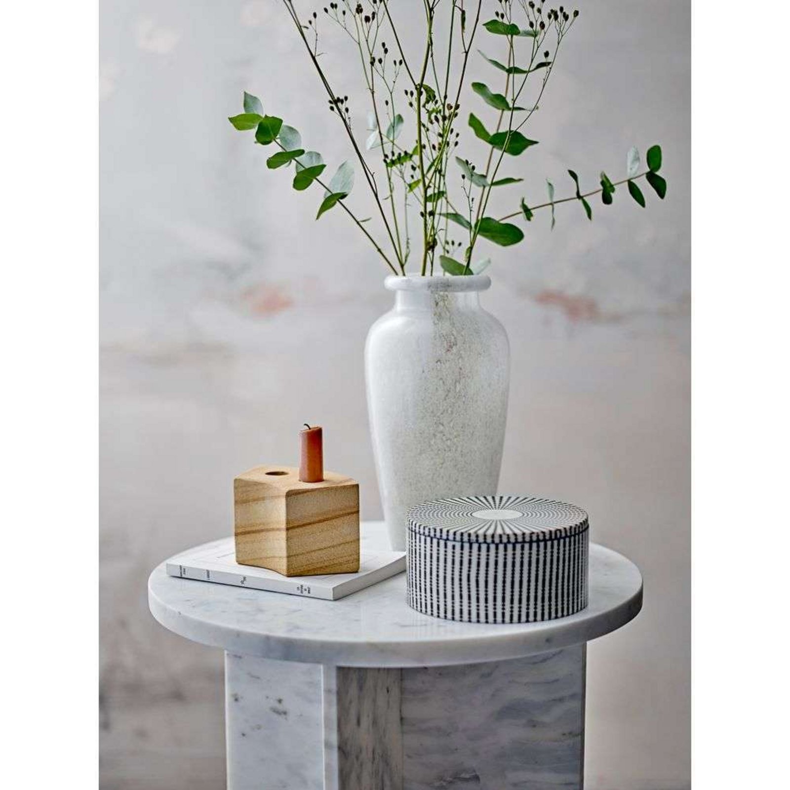 Jasmia Stolik White Marble  - Bloomingville