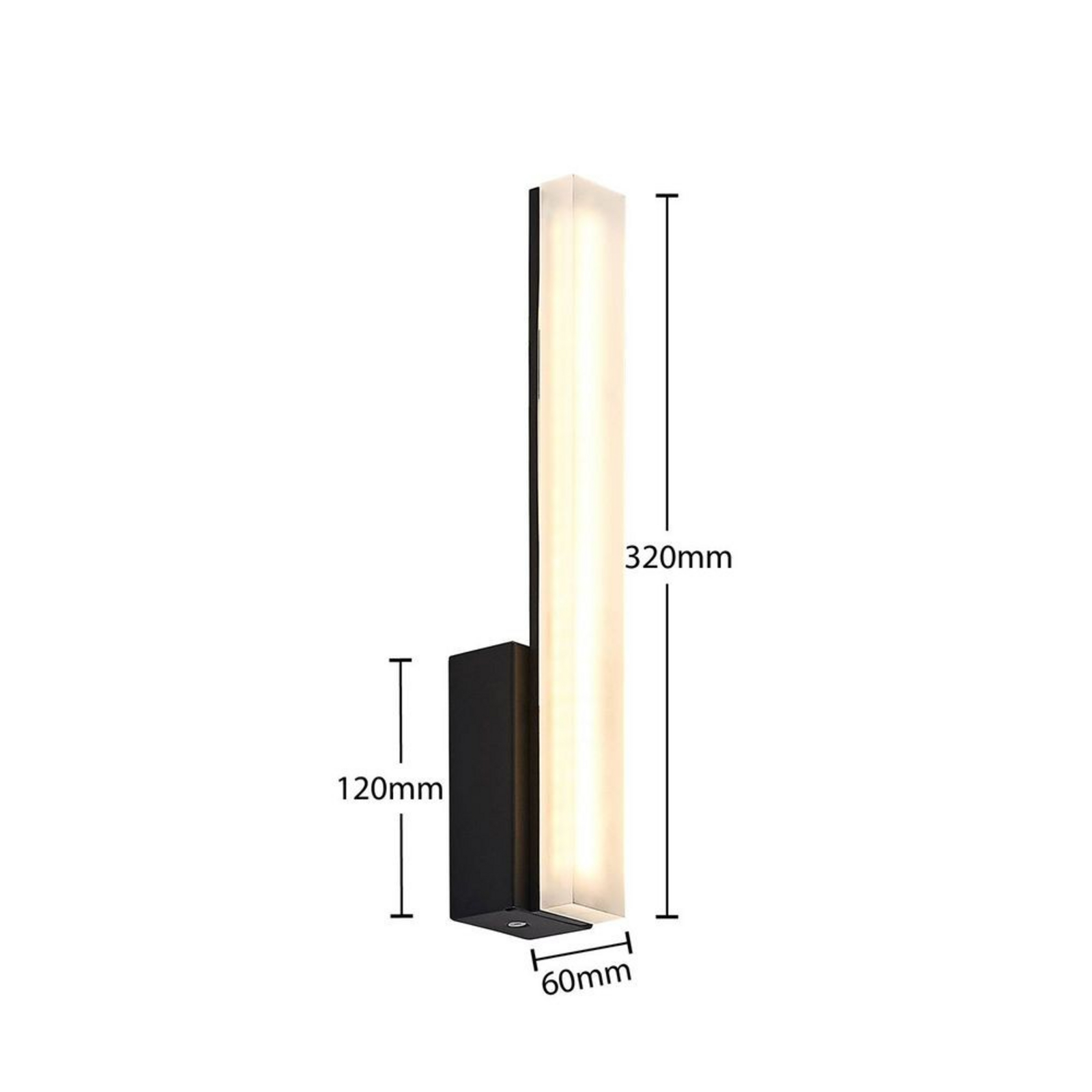 Lisana LED VerticalWandlamp IP44 Black - Lucande