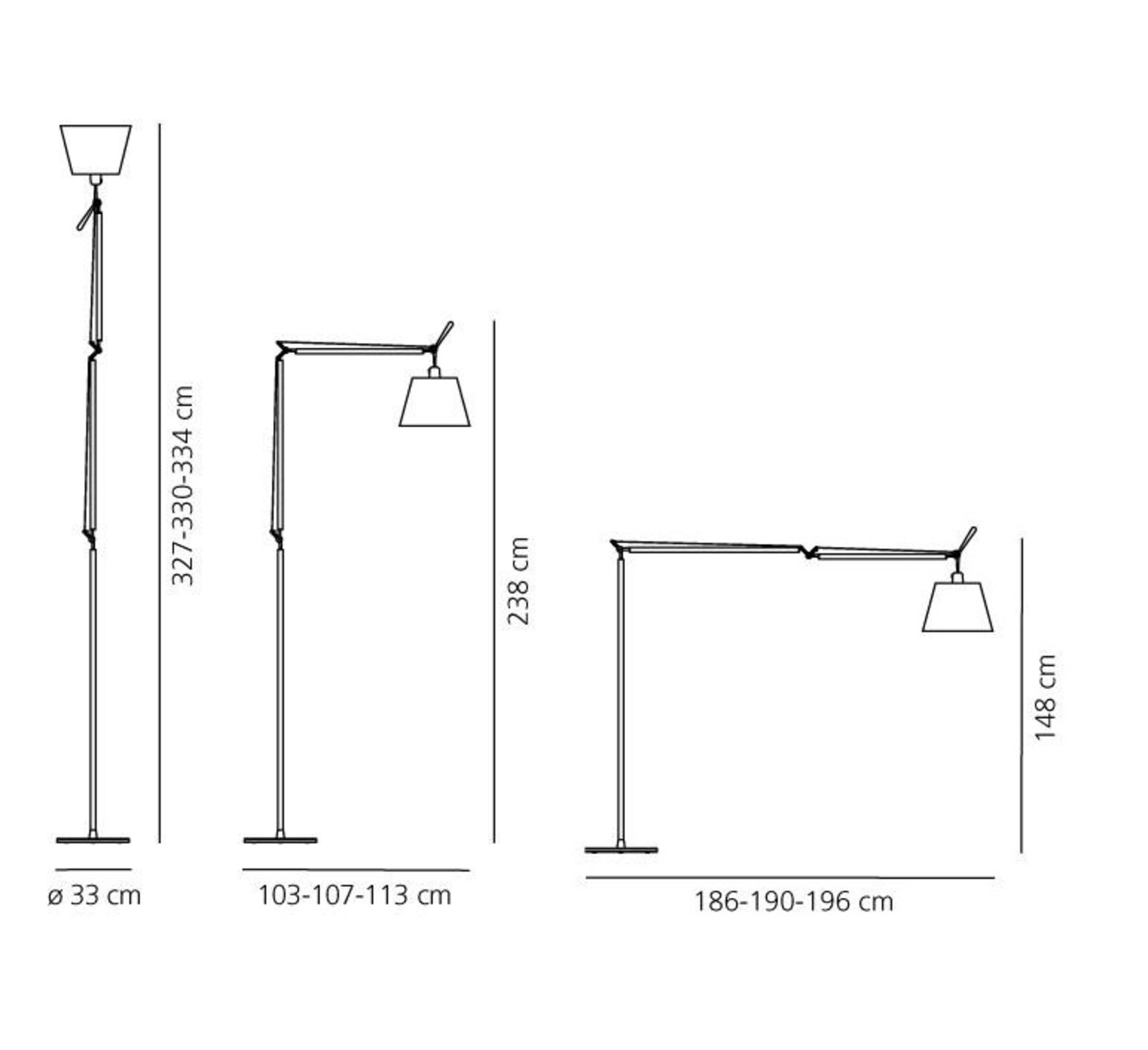 Tolomeo Mega Stehleuchte Ø320 Grau Satin/Alu - Artemide