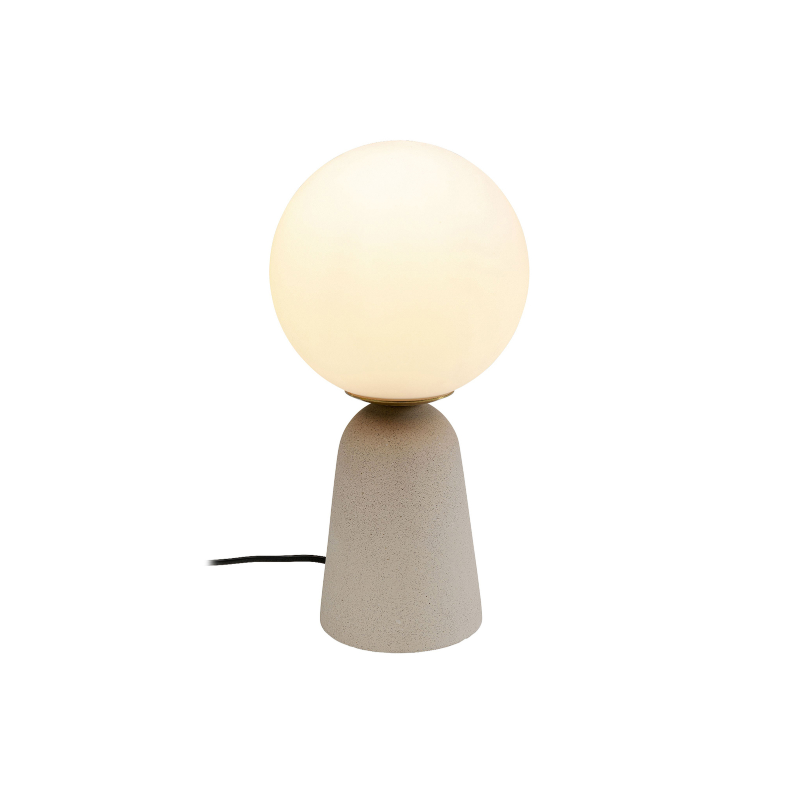 KARE table lamp Bollie, concrete base beige, opal glass height 31 cm