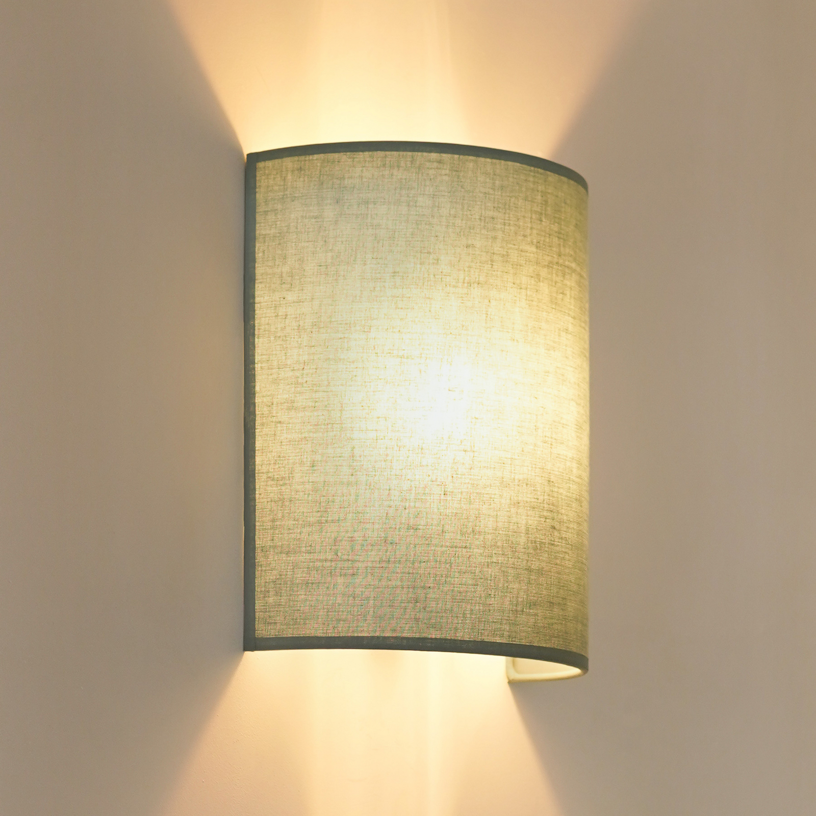 Aplique de pared Celine, salvia, tela, E27