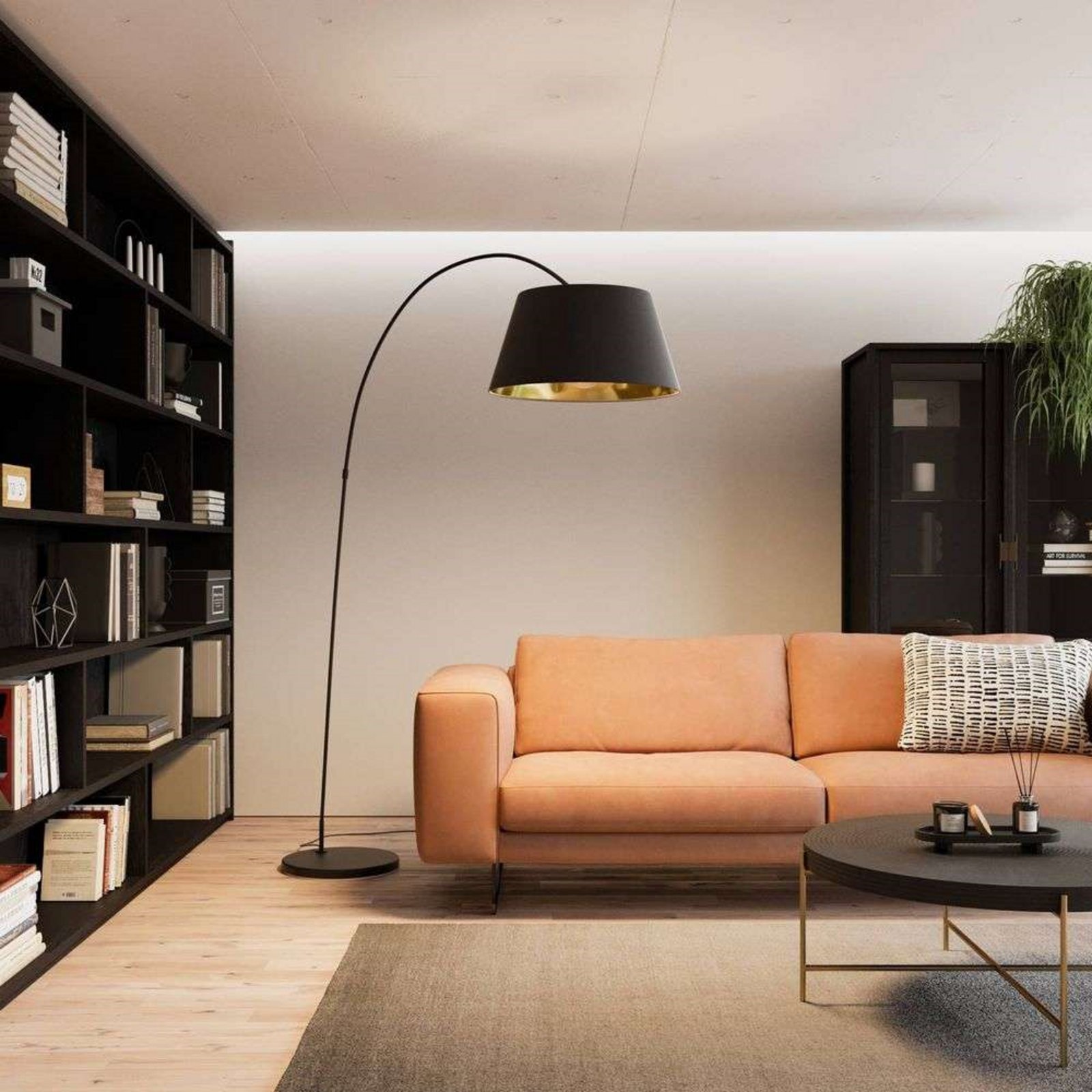 Esti Gulvlampe Black/Gold - Lindby