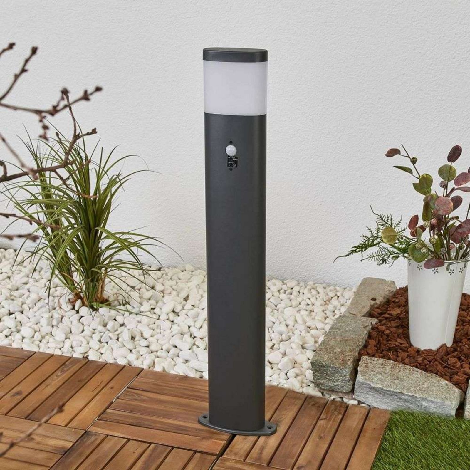 Marius LED Lampe de Jardin w/Sensor Dark Grey - Lindby