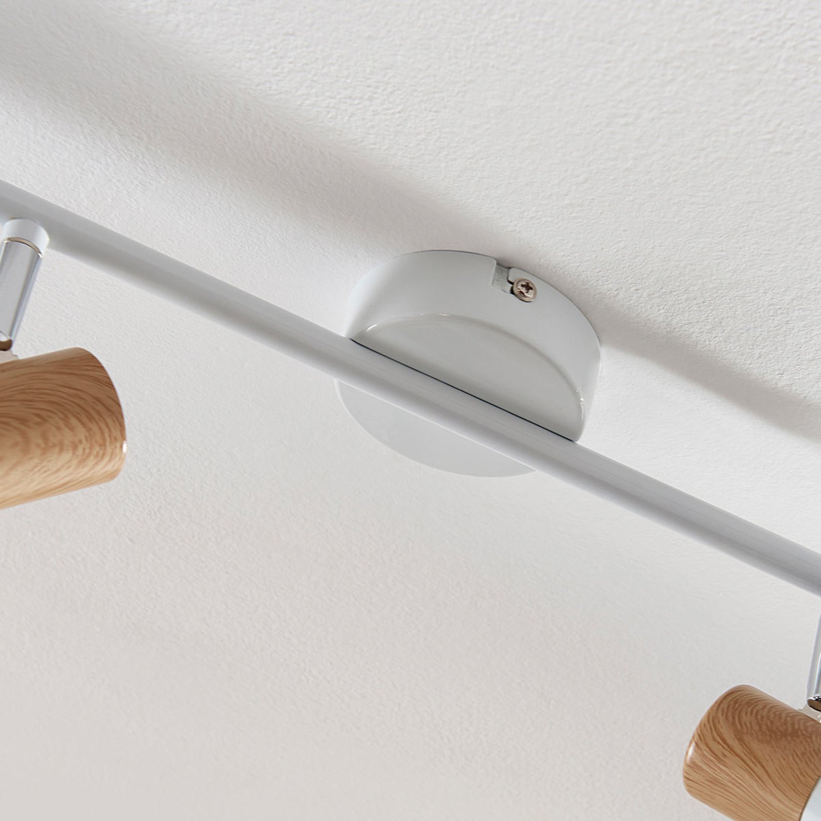 Lindby Fridolin fatto da soffitto, 160 cm, a 6 luci, bianco, metallo