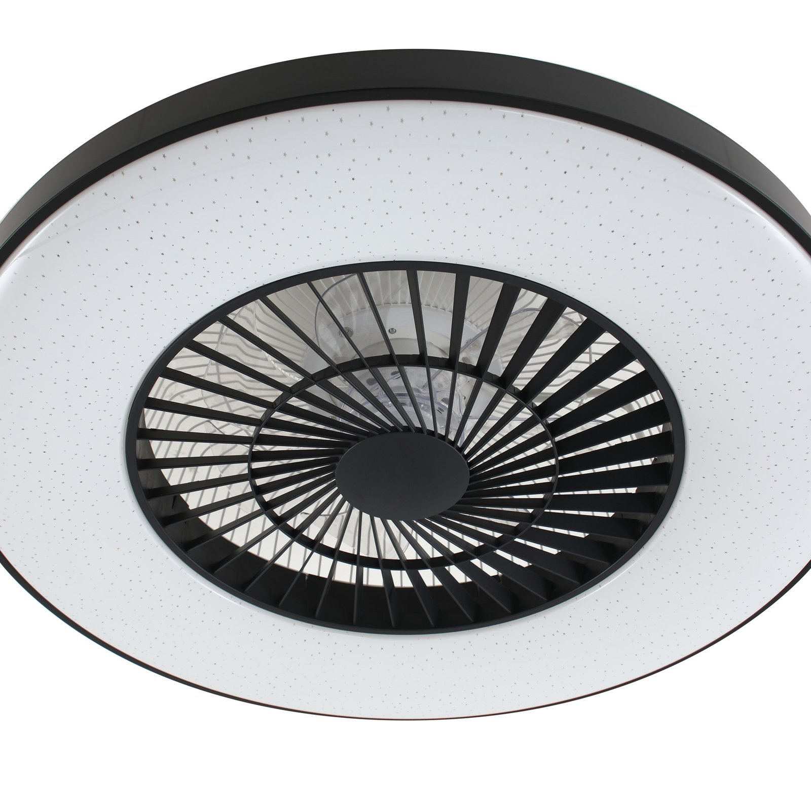 Lindby Smart LED stropný ventilátor Paavo, čierny, tichý,Tuya