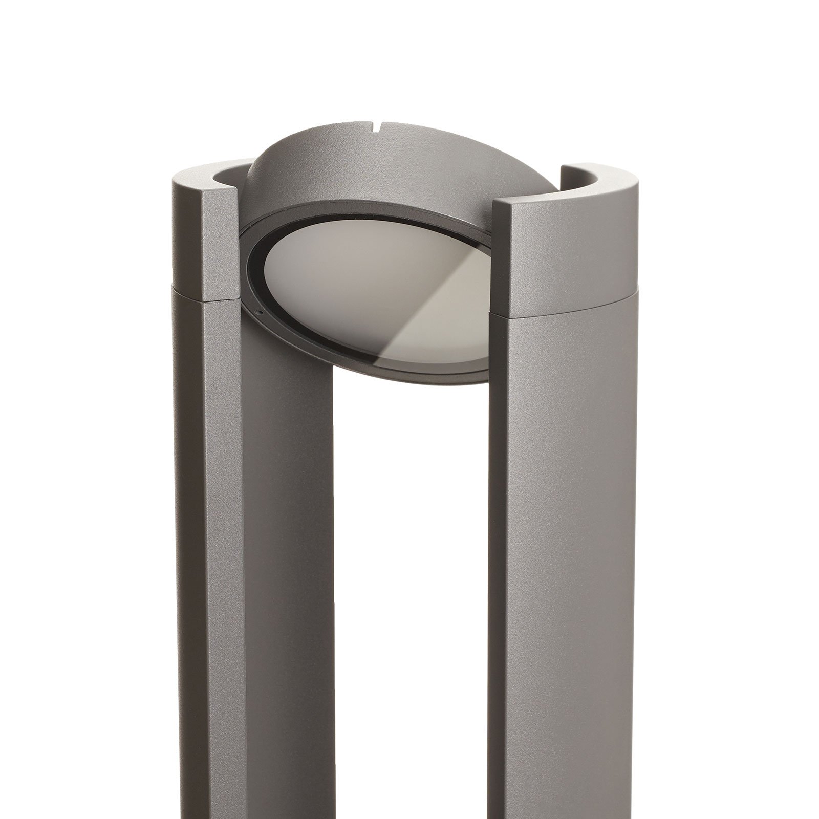 Lucande LED-Pollerleuchte Dylen, grau, Metall, 80 cm, IP65