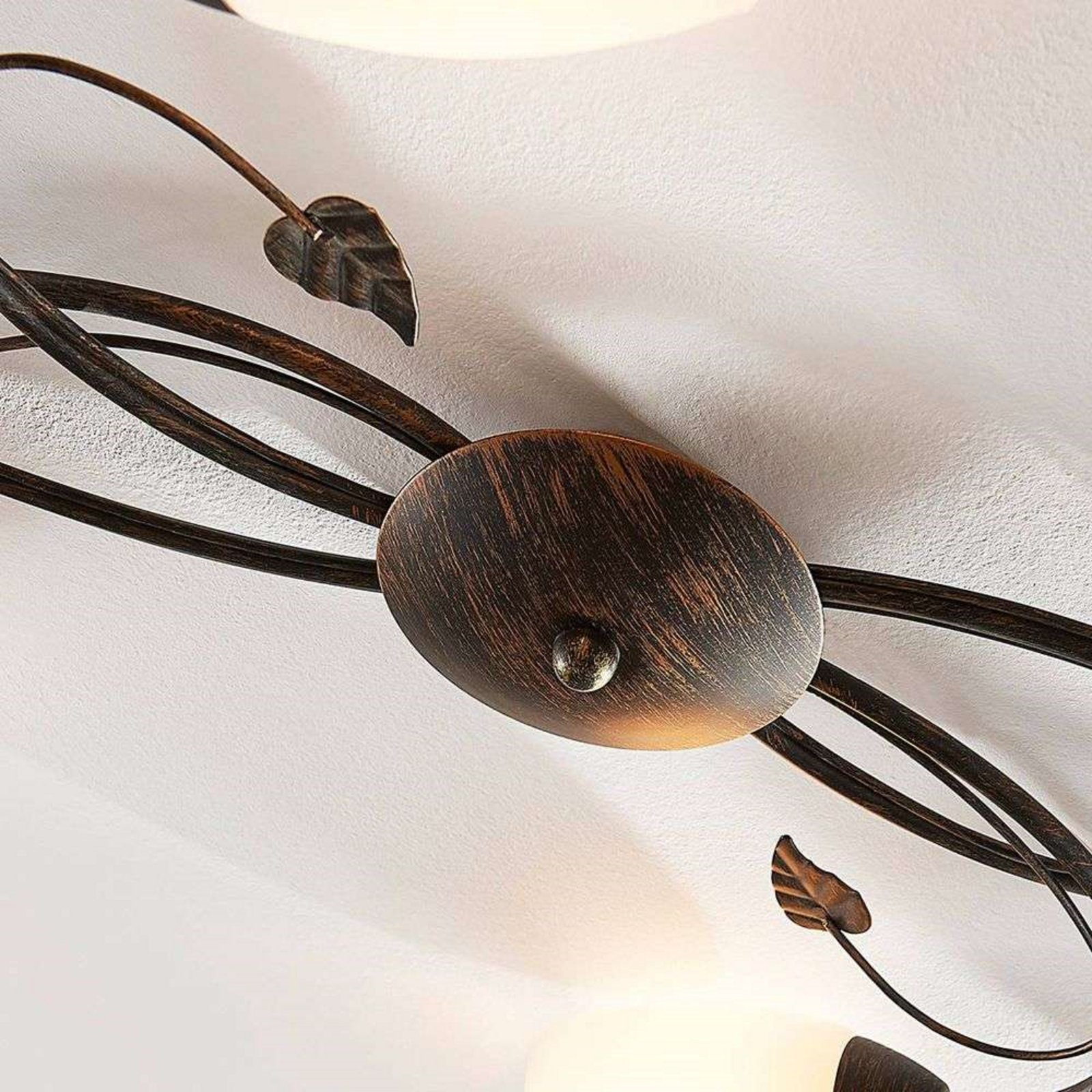 Stefania 6 Plafondlamp White/Black-Gold - Lindby