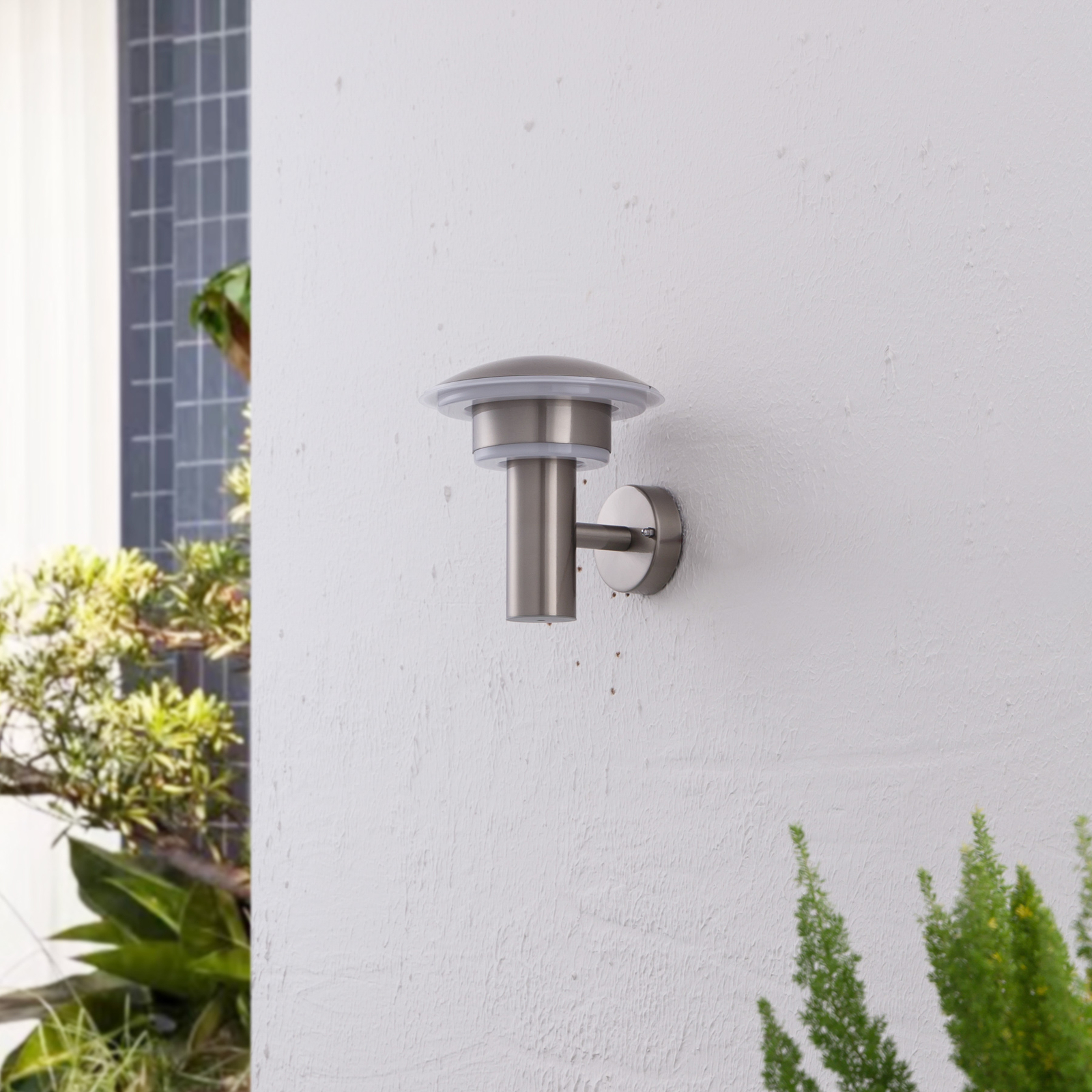 Lindby udendørs LED-væglampe Lillie, højde 19 cm, stål